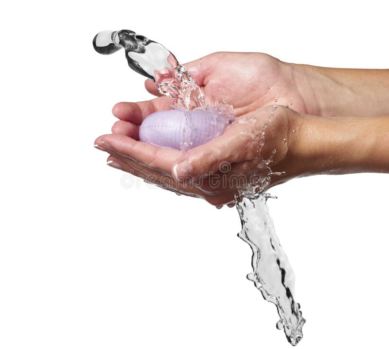 Person washing hands