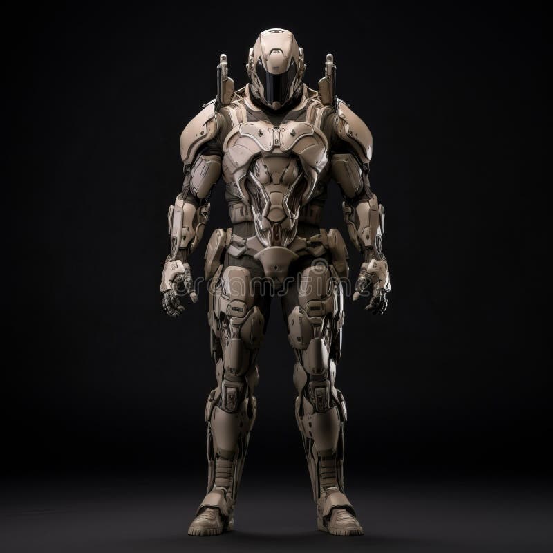 Dark Beige Robot Armor: Photorealistic 8k Rendering with Hyper ...