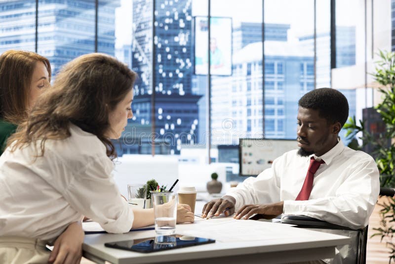 Company promoting opportunities for growth for individual with disabilities stock photography