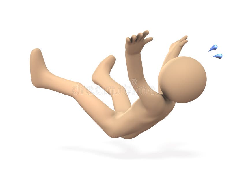 Person who falls in an unexpected accident vector illustration