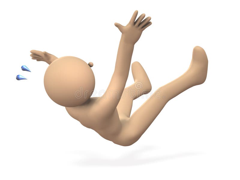 Person who falls in an unexpected accident. stock illustration
