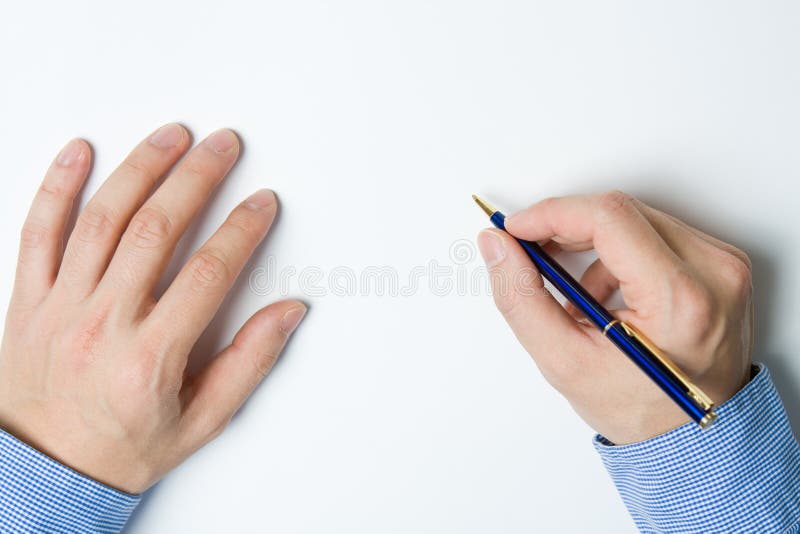 Person writing on paper royalty free stock images