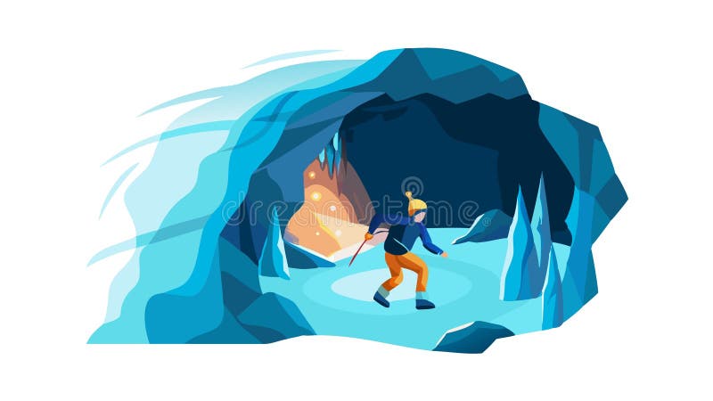 Persona che esplora l'avventure di scoperta di avventure caravan Wilderness Design Generative AI illustrazione di stock