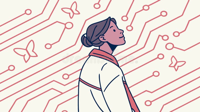 Persona con el diseño de vectores de Circunstancias AI Digital Mind Generative AI libre illustration
