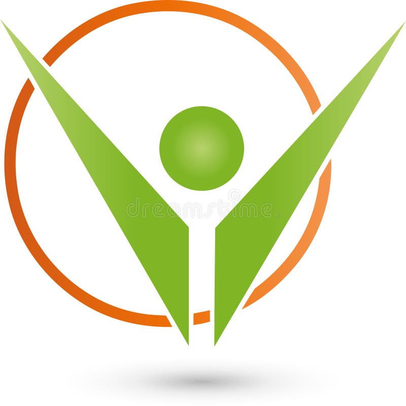 Persona nel moto, logo colorata, di sport e di forma fisica illustrazione di stock Persona nel moto, logo colorata, di sport e di forma fisica illustrazione di stock