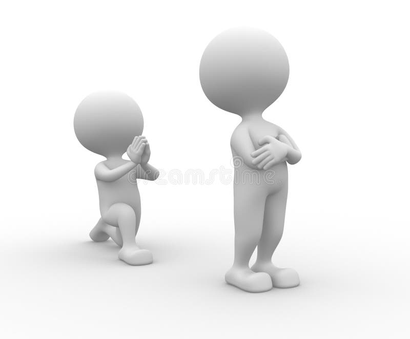 Persona sulle sue ginocchia che chiede il perdono illustrazione vettoriale Persona sulle sue ginocchia che chiede il perdono illustrazione vettoriale