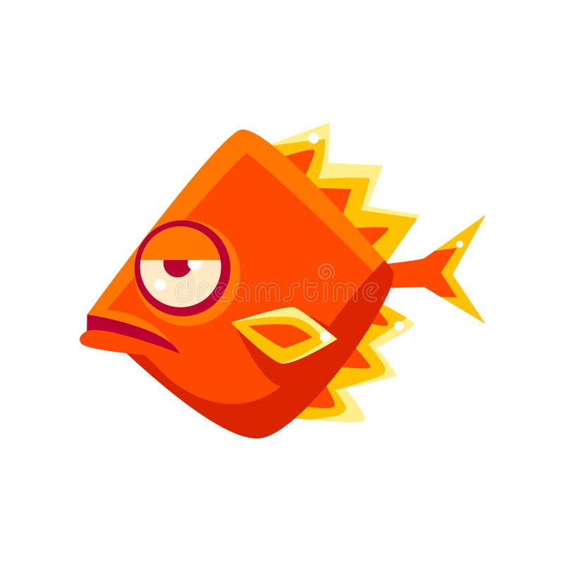 Personagem de banda desenhada tropical dado forma Diamon alaranjado esnobe dos peixes do aquário fantástico ilustração royalty free Personagem de banda desenhada tropical dado forma Diamon alaranjado esnobe dos peixes do aquário fantástico ilustração royalty free