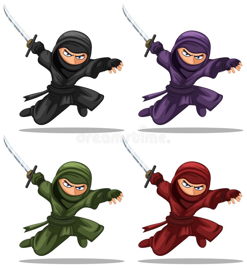 Personagem De Desenho Animado Assian Ninja Ilustração do Vetor - Ilustração  de arte, ninja: 280254594