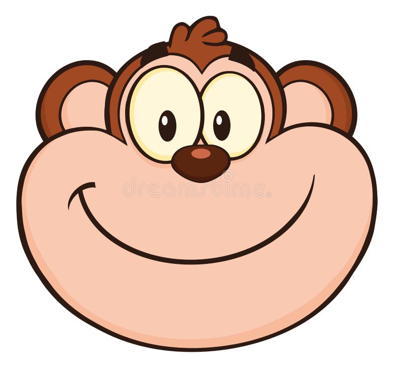 Macaco Sorrindo, Ícone De Desenho Animado Sobre Fundo Branco. Design  Colorido. Royalty Free SVG, Cliparts, Vetores, e Ilustrações Stock. Image  75567728