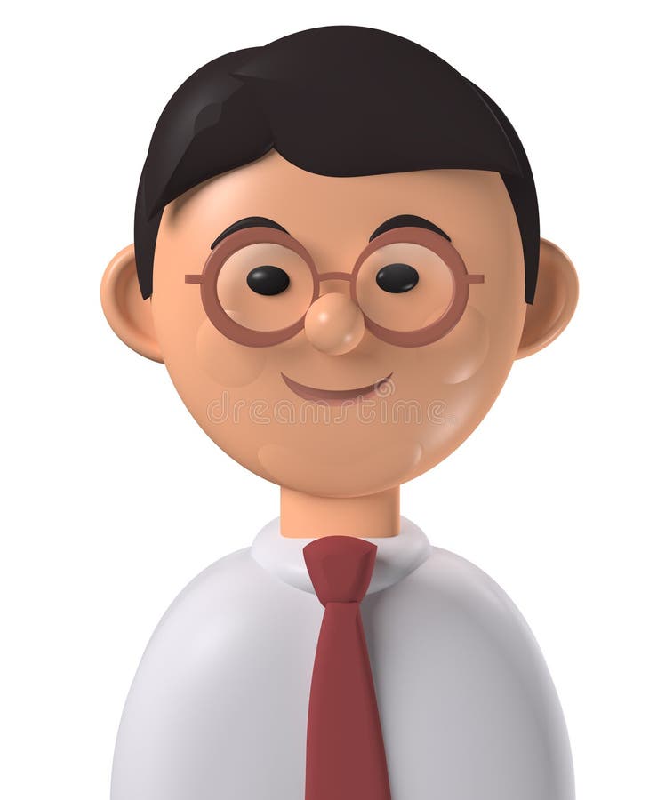 Personagem De Desenho Animado 3d Avatar Meia Idade Feliz