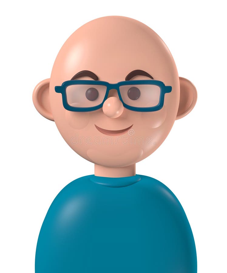 Personagem De Desenho Animado 3d Jovem Branco-careca Feliz Ilustração Stock  - Ilustração de macho, comprimento: 195070824