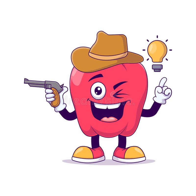 Jalapeno Chili Vestindo Um Chapéu De Cowboy E Acenando Olá