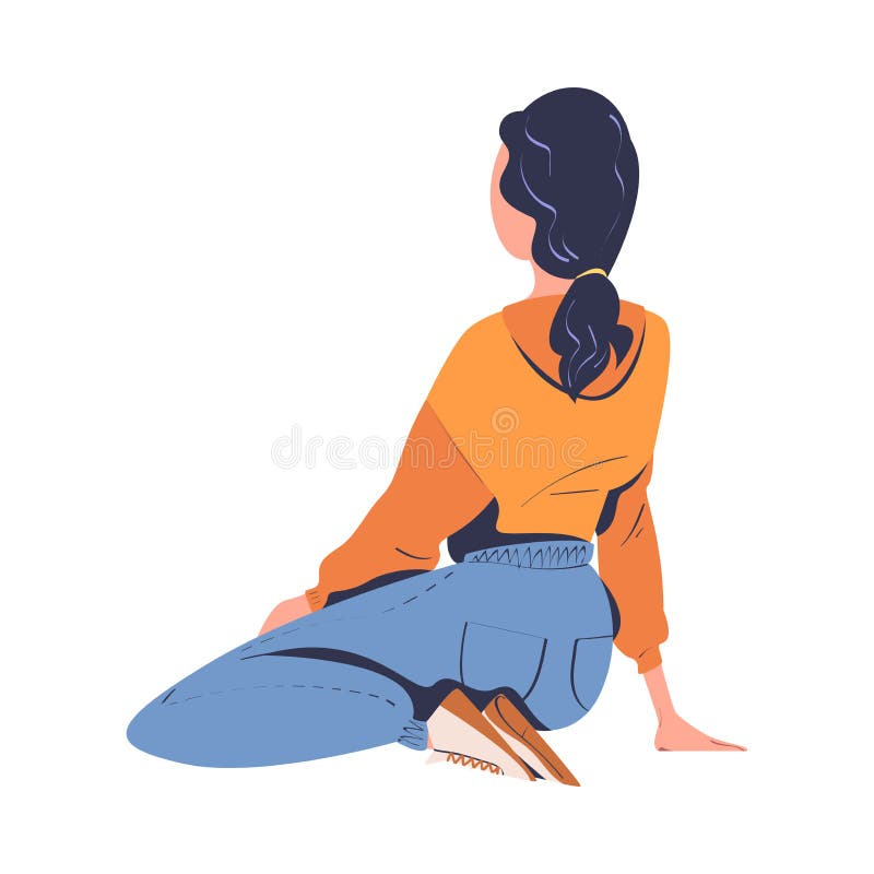 Homem E Mulher Com Joelhos Dobrados Sentado No Chão Sentindo O Conjunto De Vetores Calmos Royalty Free SVG, Cliparts, Vetores, e Ilustrações Stock. Image 193458813