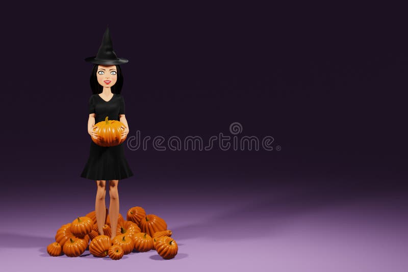 personagens femininas para o conjunto de halloween. uma bruxa