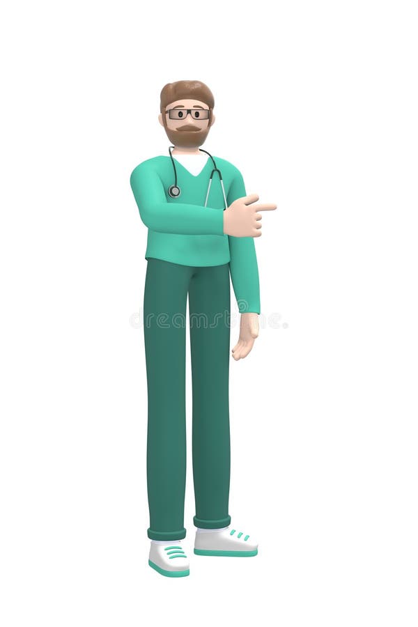 Personagem de desenho animado médico (masculino) Modelo 3D $15
