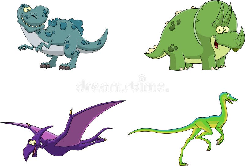 Vetores e ilustrações de Personagens desenhos animados dinossauros