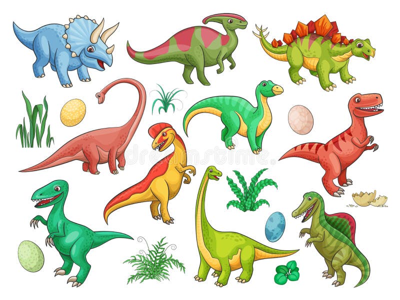 Personagens De Desenho Animado De Dinossauros E Animais De Dino De