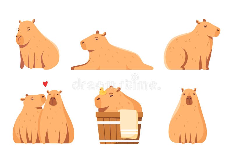 Animal Da Silhueta Do Preto Do Mamífero Do Roedor Do Capybara Ilustração do  Vetor - Ilustração de selvagem, imagem: 92230307