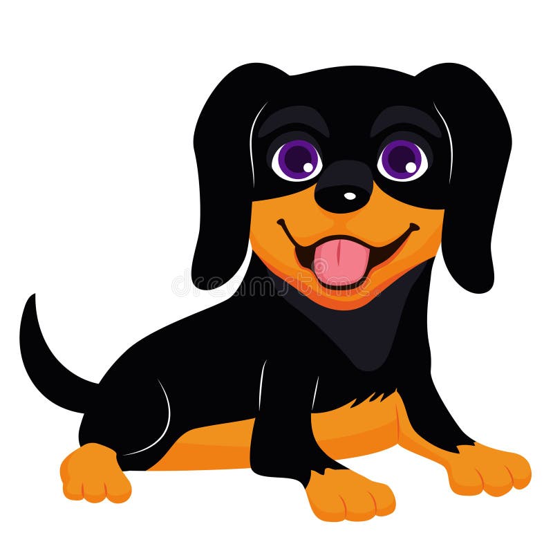 Personaggio carnoso di un cucciolo di cane di dachshshsha illustrazione di stock