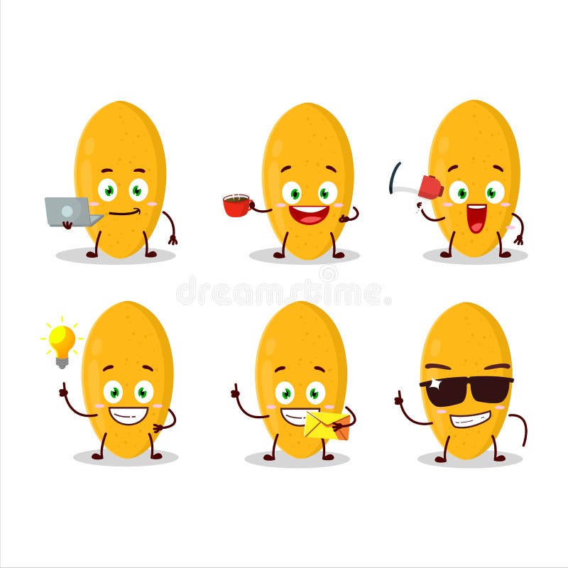 Personaggio dei cartoni animati con diversi tipi di emoticon illustrazione vettoriale