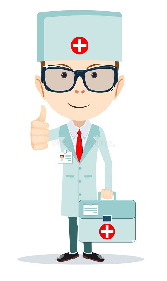 Personaggio dei cartoni animati piano di medico amichevole royalty illustrazione gratis Personaggio dei cartoni animati piano di medico amichevole royalty illustrazione gratis
