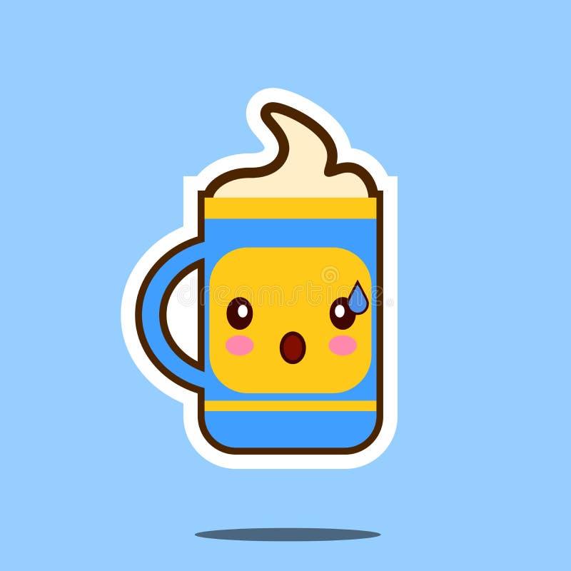 Personaggio dei cartoni animati sveglio della tazza di caffè sull'illustrazione bianca di vettore del fondo Caldo positivo ed ami illustrazione vettoriale Personaggio dei cartoni animati sveglio della tazza di caffè sull'illustrazione bianca di vettore del fondo Caldo positivo ed ami illustrazione vettoriale