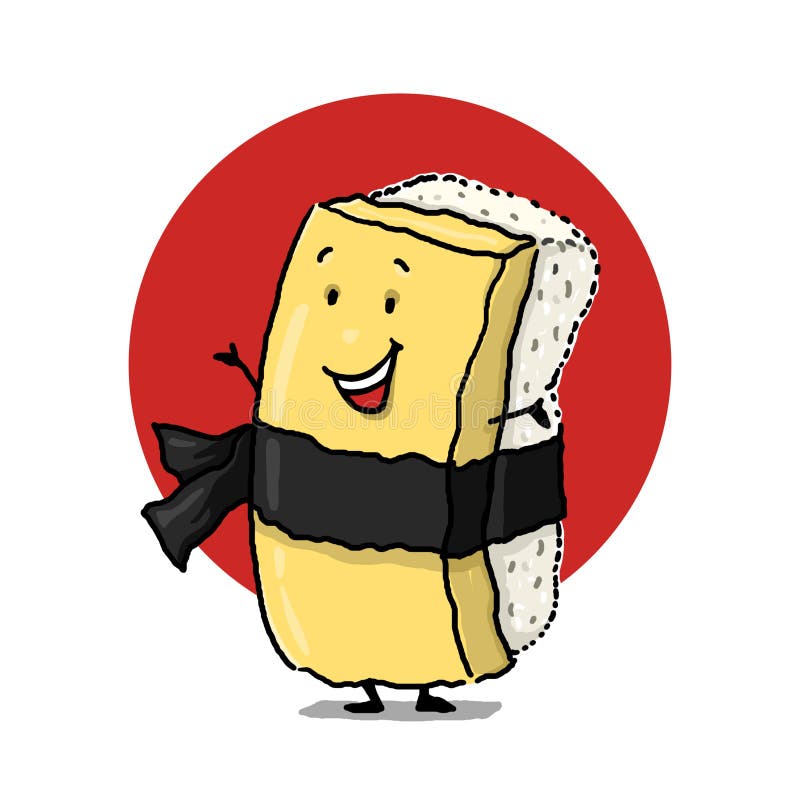 Personaj din desene animate tamago vector illustration