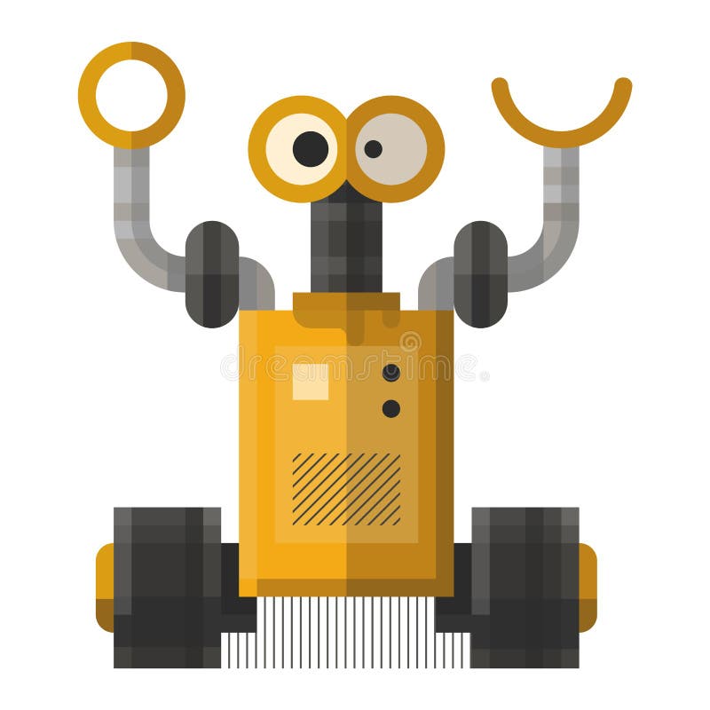 Personaj robot de vintage drăguț royalty free illustration