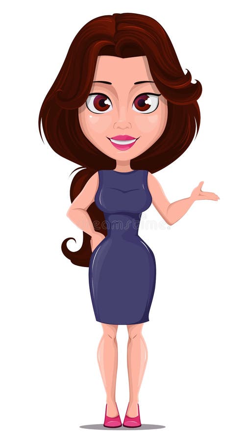 Personaje De Dibujos Animados De La Empresaria Para El Diseño, Animación  Mujer De Negocios Hermosa Moderna En Vestido Púrpura Osc Ilustración del  Vector - Ilustración de oficina, formal: 86952786