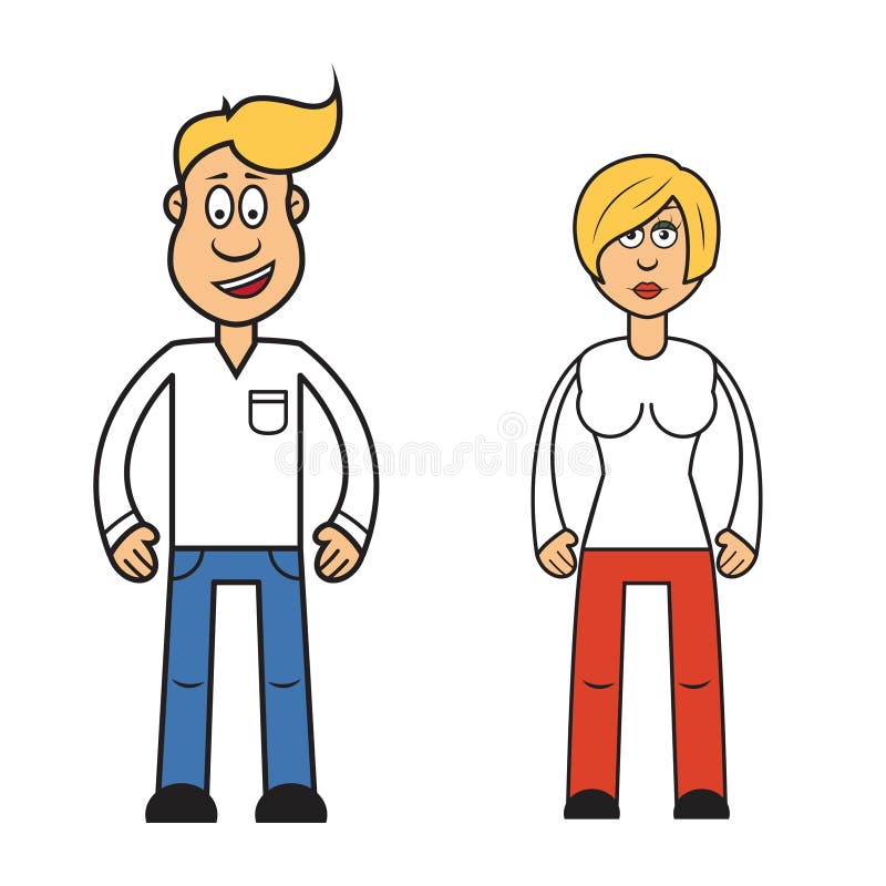 Personaje De Dibujos Animados De La Mujer Y Del Hombre, Stock de ilustración - Ilustración de mujer, peinado: 58902323 Personaje De Dibujos Animados De La Mujer Y Del Hombre, Stock de ilustración - Ilustración de mujer, peinado: 58902323