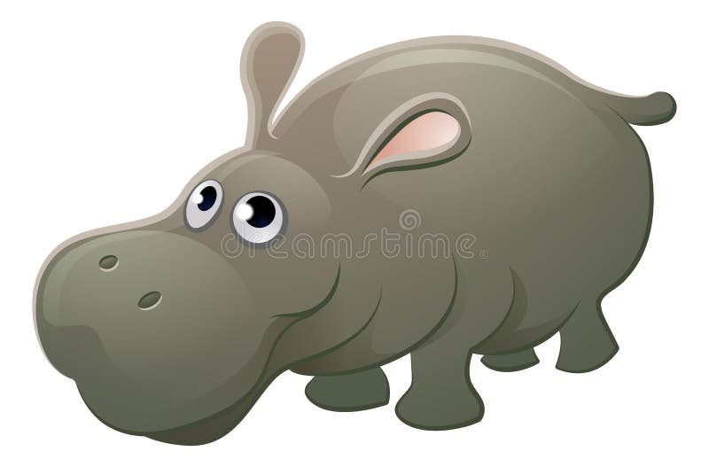 Personaje De Dibujos Animados Del Animal Del Hipopótamo Ilustración del  Vector - Ilustración de acortar, bebé: 90418290