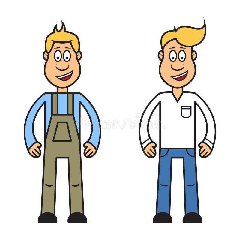 Personaje De Dibujos Animados Del Hombre, Stock de ilustración -  Ilustración de conjunto, ropa: 58902903