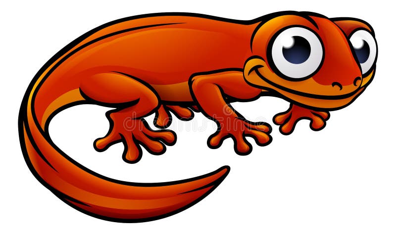 Personaje de dibujos animados del Newt o de la salamandra ilustración del vector Personaje de dibujos animados del Newt o de la salamandra ilustración del vector