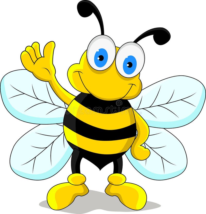 Personaje de dibujos animados divertido de la abeja stock de ilustración Personaje de dibujos animados divertido de la abeja stock de ilustración