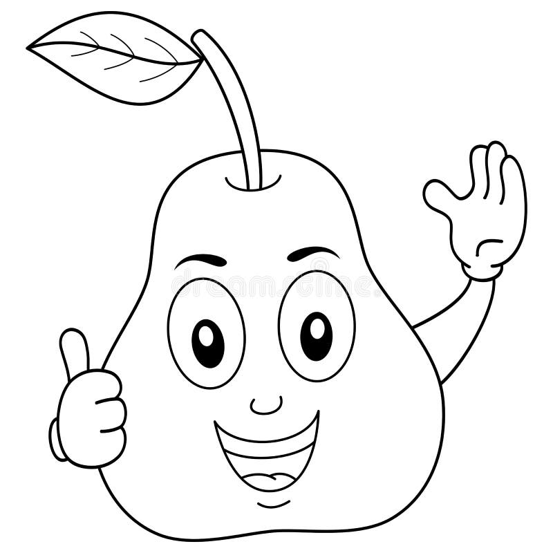 Personaje De Dibujos Animados Feliz De La Pera Que Colorea Ilustración del  Vector - Ilustración de guantes, sonrisa: 83432106