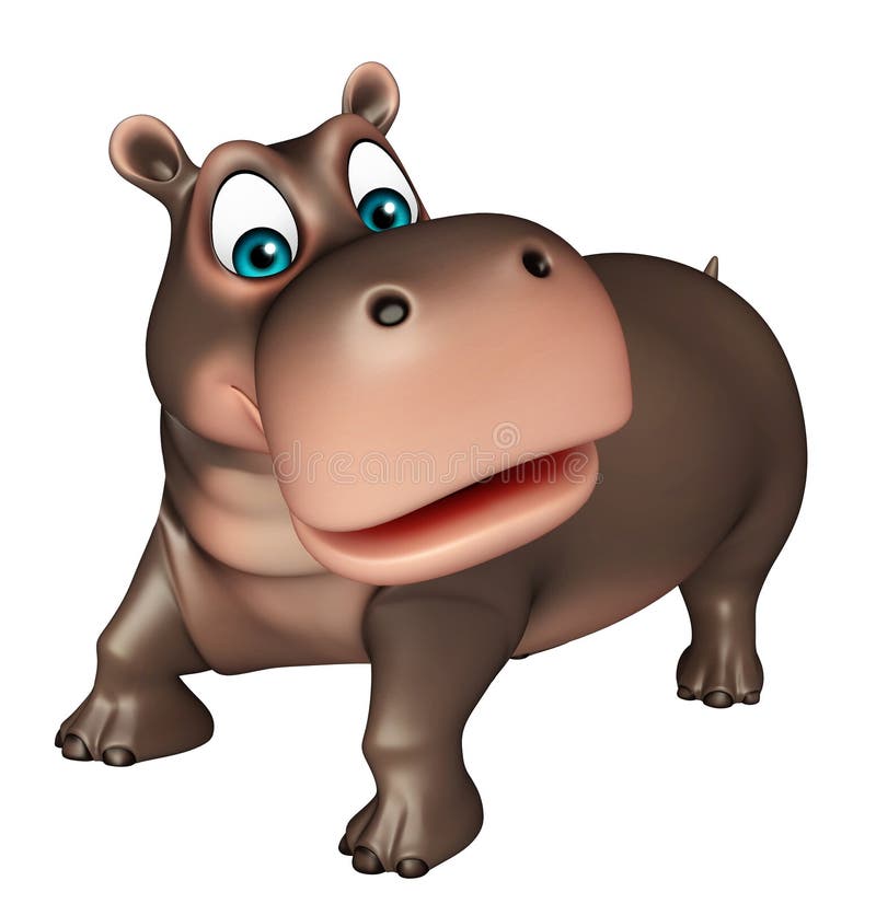 Personaje De Dibujos Animados Lindo Del Hipopótamo Stock de ilustración -  Ilustración de animal, carne: 71803785