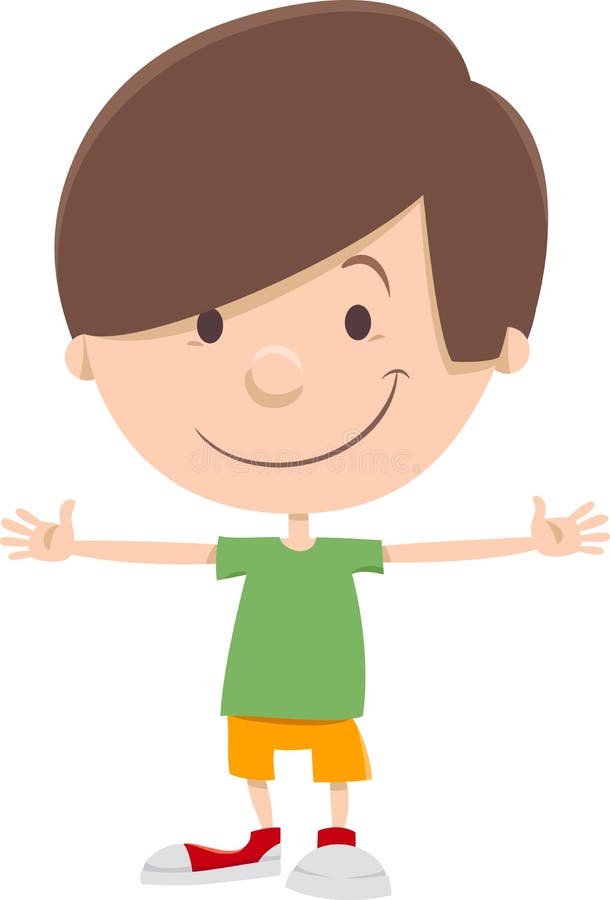 Personaje de dibujos animados sonriente del muchacho del niño ilustración del vector Personaje de dibujos animados sonriente del muchacho del niño ilustración del vector