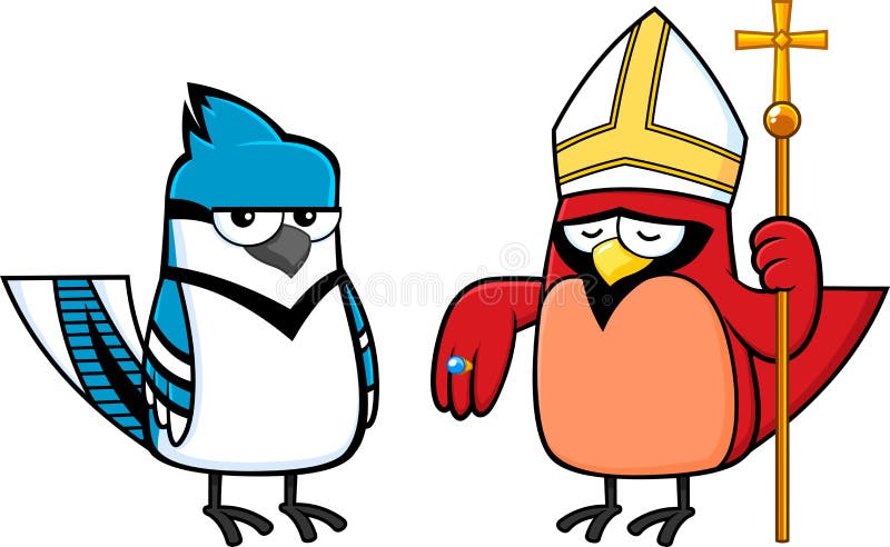 Personajes De Caricatura De Pájaro Azul Y Pájaro Cardenal Rojo Ilustración  del Vector - Ilustración de icono, lindo: 197376326