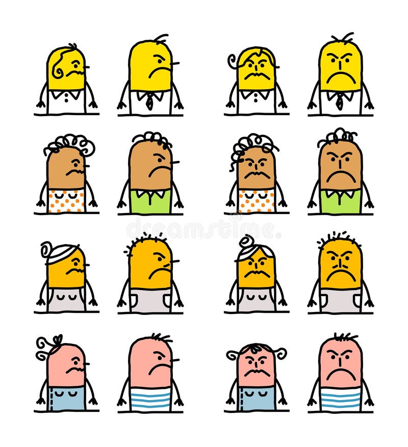 Personajes De Dibujos Animados - Gente Enojada Ilustración del Vector - Ilustración de malo, amarillo: 16810741 Personajes De Dibujos Animados - Gente Enojada Ilustración del Vector - Ilustración de malo, amarillo: 16810741