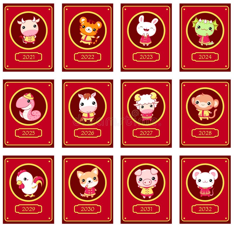 Personajes De Signo De Año Nuevo Chinos Al Estilo Kawaii Ilustración del Vector - Ilustración de pollo, nuevo: 197547453 Personajes De Signo De Año Nuevo Chinos Al Estilo Kawaii Ilustración del Vector - Ilustración de pollo, nuevo: 197547453