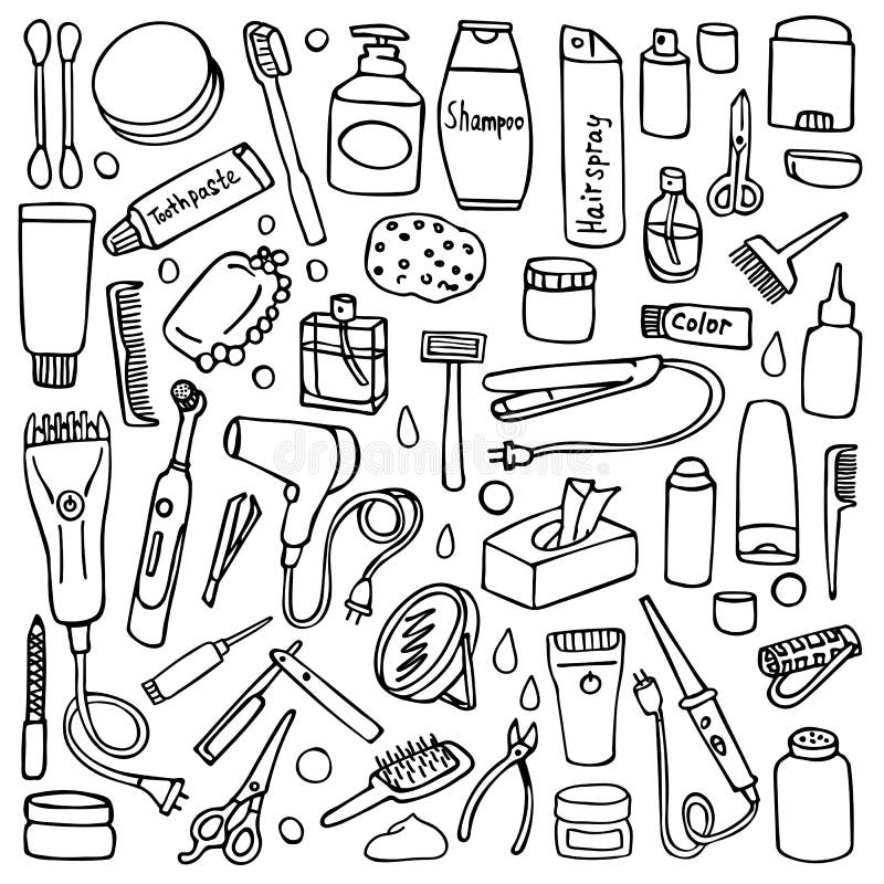 Set Of Objects For Personal Hygiene Stock Illustration Illustration