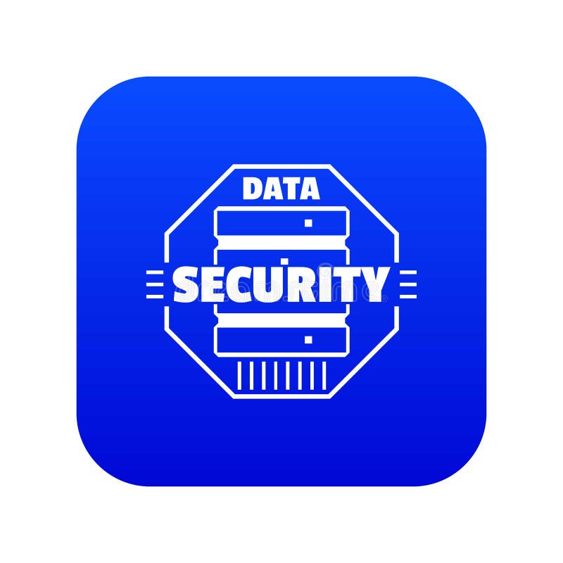 Personal Data Security Icon Blue Vector Stock Vector - Illustration of