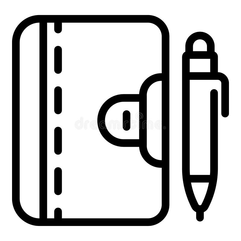 Personal notebook writing icon, outline style. Personal notebook writing icon. Outline personal notebook writing vector icon for web design isolated on white background