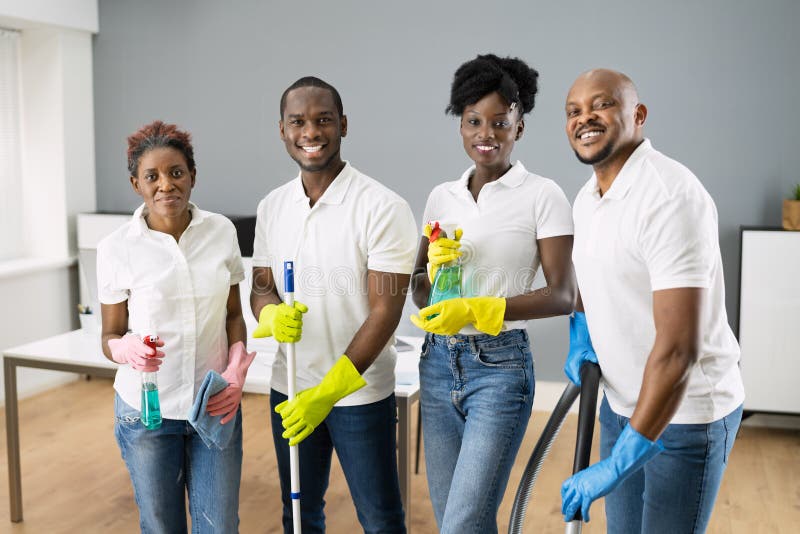 African Commercial Janitor Cleaning Staff. Cleaner Service. African Commercial Janitor Cleaning Staff. Cleaner Service