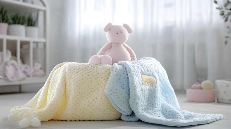 Personalized gift, Personalized baby blanket with name embroidery soft. vector illustration