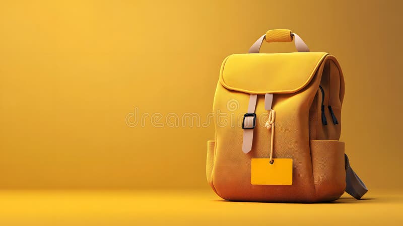 Personalized gift, Personalized backpack with name tag trendy and practical. stock illustration