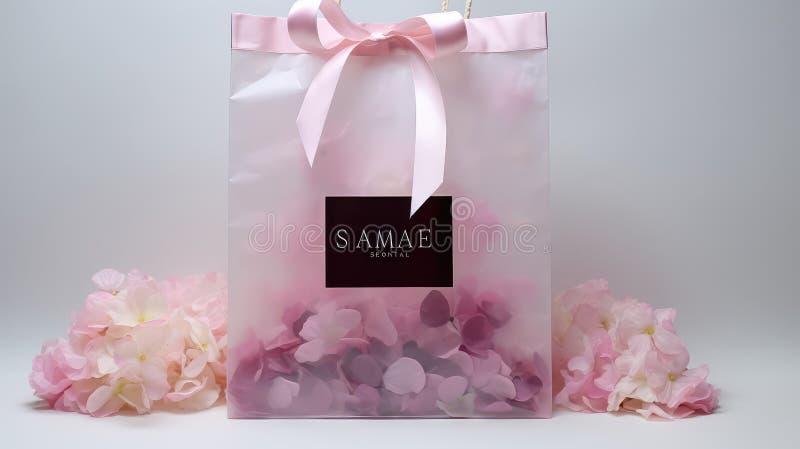 Personalized gift bag with tissue paper royalty free illustration