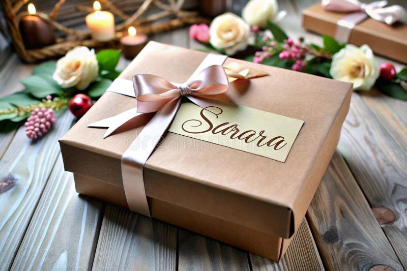 Personalized gift box include custom gift boxes. generated using AI. royalty free illustration