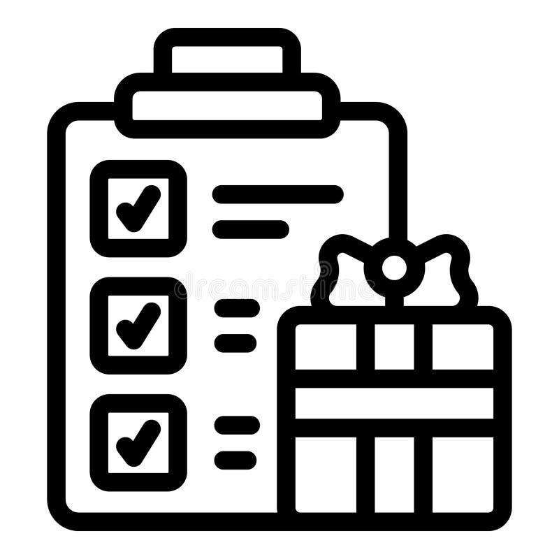 Personalized gift delivery icon outline vector. Customer surprise order vector illustration