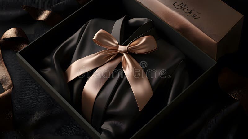 Personalized gift, Monogrammed silk robe in luxury gift box personalize. vector illustration